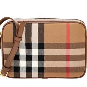 Burberry Tan and Checkered Shoulder Bag